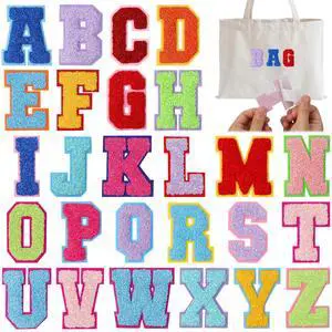26 Pcs Colorful Self Adhesive Letter Patches Chenille Letter Stickers A-Z Embroidered Patches Alphabet Applique Patches for Clothes Bags Hats Jeans Phone Case DIY Accessories 26 Pcs Colorful Self Adhesive Letter Patches Chenille Letter Stickers A-Z Embroidered Patches Alphabet Applique Patches for Clothes Bags Hats Jeans Phone Case DIY Accessories
