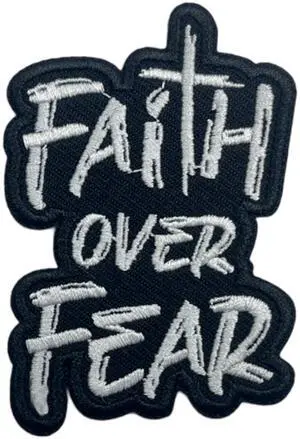 Faith Over Fear Patch-3 Inches Iron On/Sew On Embroidered Applique Patch, Embroidery Patches for Clothes Backpacks Hats, Embroidered Patch, Funny Christian DIY Accessories Faith Over Fear Patch-3 Inches Iron On/Sew On Embroidered Applique Patch, Embroidery Patches for Clothes Backpacks Hats, Embroidered Patch, Funny Christian DIY Accessories