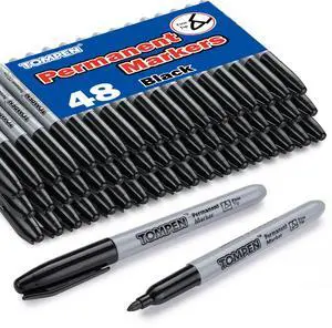 Permanent Markers Black 48 Count Fine Tip,Quick Drying Marker for Gift Card,Bulk Pens on Wood,Plastic,Paper,Metal,Mirror for Office School Classroom Home Permanent Markers Black 48 Count Fine Tip,Quick Drying Marker for Gift Card,Bulk Pens on Wood,Plastic,Paper,Metal,Mirror for Office School Classroom Home