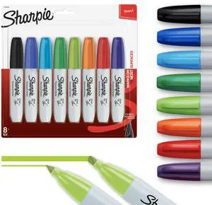 Permanent Chisel Tip Marker Set, Poster Markers for Wood, Plastic, and More, 8 Count Permanent Chisel Tip Marker Set, Poster Markers for Wood, Plastic, and More, 8 Count