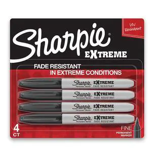 Extreme Permanent Markers, Fine Point, Black, 4 Count - Fade Resistant Against Both Wet and Dry Outdoor Elements Extreme Permanent Markers, Fine Point, Black, 4 Count - Fade Resistant Against Both Wet and Dry Outdoor Elements