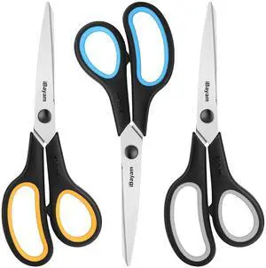 8.5" Heavy Duty Black Scissors for Office School Classroom Home Use | Precision 2.5mm Thickness Ultra Sharp Blade| Comfort Grip Right/Left Handles| Multipurpose | Cutting Paper Fabric Packaging 8.5" Heavy Duty Black Scissors for Office School Classroom Home Use | Precision 2.5mm Thickness Ultra Sharp Blade| Comfort Grip Right/Left Handles| Multipurpose | Cutting Paper Fabric Packaging