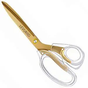 All Purpose Scissors, Scissors For Office big, Gold Clear Ergonomic Handle Craft Scissors, Titanium Coated Blades & Home Use 9.5 Inch Durable Desk Scissors All Purpose/Gold All Purpose Scissors, Scissors For Office big, Gold Clear Ergonomic Handle Craft Scissors, Titanium Coated Blades & Home Use 9.5 Inch Durable Desk Scissors All Purpose/Gold