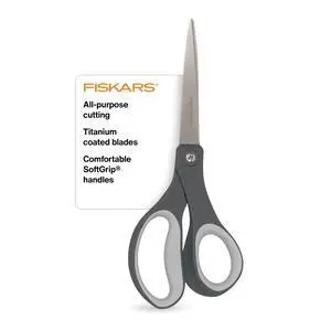 8" Everyday Titanium SoftGrip All Purpose Scissors for Office, Gray | Titanium Blades Stay Sharp Longer, Home, Arts & Crafts Scissors for Cutting Paper, Cardboard, Photos & More, Gray 8" Everyday Titanium SoftGrip All Purpose Scissors for Office, Gray | Titanium Blades Stay Sharp Longer, Home, Arts & Crafts Scissors for Cutting Paper, Cardboard, Photos & More, Gray