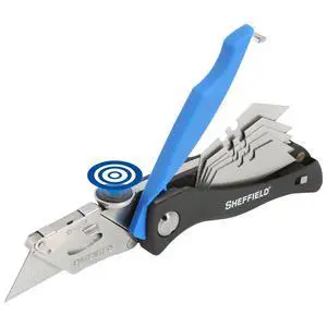 12119 Utility Knife & 5 Utility Knife Blade Storage Compartment | Utility Knife Accepts Standard Utility Blades For Home, Office, Trades, and Warehouse 12119 Utility Knife & 5 Utility Knife Blade Storage Compartment | Utility Knife Accepts Standard Utility Blades For Home, Office, Trades, and Warehouse