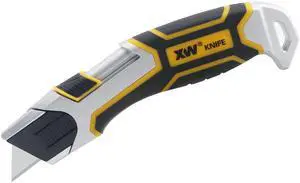 Auto-Retractable Safety Utility Knife, Box Cutter of Quick Blade Change, 4 Spare Blades Storage in Handle Auto-Retractable Safety Utility Knife, Box Cutter of Quick Blade Change, 4 Spare Blades Storage in Handle