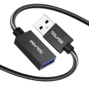USB Extension Cable 4 Ft USB A 3.0 Male to Female 5Gbps Data Transmission | USB 3.0 Extender For USB A Gamepad Keyboard Mouse Flash Drive Hard Drive Printer Scanner VR PS5,Braided Cord,Alummium Shell USB Extension Cable 4 Ft USB A 3.0 Male to Female 5Gbps Data Transmission | USB 3.0 Extender For USB A Gamepad Keyboard Mouse Flash Drive Hard Drive Printer Scanner VR PS5,Braided Cord,Alummium Shell