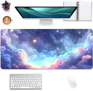 Stars Sky Dark Blue Cosmos Mouse Pad Desk Mat,Large Extended Gaming Mouse Pad with Stitched Edges,Non-Slip Waterproof Rubber Base for Office,Computer,Keyboard,Laptop and Home Desk Pad(27.5X11.8 in) Stars Sky Dark Blue Cosmos Mouse Pad Desk Mat,Large Extended Gaming Mouse Pad with Stitched Edges,Non-Slip Waterproof Rubber Base for Office,Computer,Keyboard,Laptop and Home Desk Pad(27.5X11.8 in)
