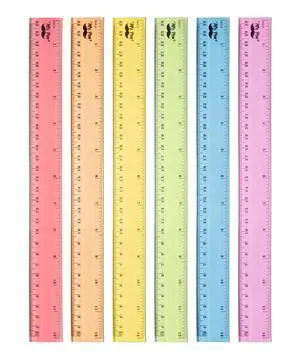 Plastic Ruler Set, 6 Pack, 12 Inch, Pastel Colors | Easy-to-Read Markings, Scratch-Resistant Design, Durable Transparent Rulers for Crafting Office & School, School Supplies Plastic Ruler Set, 6 Pack, 12 Inch, Pastel Colors | Easy-to-Read Markings, Scratch-Resistant Design, Durable Transparent Rulers for Crafting Office & School, School Supplies