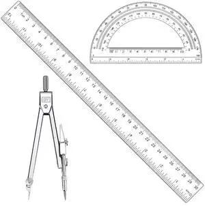 3 Pcs Clear Protractor and Compasses Set, Plastic Clear Ruler 12 Inch | Professional Geometry Set, 6 Inch Protractor ,Durable Transparent Drawing Measuring Rulers for School Office 3 Pcs Clear Protractor and Compasses Set, Plastic Clear Ruler 12 Inch | Professional Geometry Set, 6 Inch Protractor ,Durable Transparent Drawing Measuring Rulers for School Office