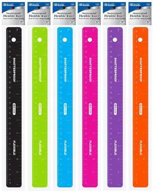 12-Inch (30cm) Shatterproof Flexible Ruler, Single Ruler 12-Inch (30cm) Shatterproof Flexible Ruler, Single Ruler
