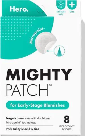Hero Cosmetics Micropoint Acne Pimple Patches, 8 Ct | For Early Stage Zits & Hidden Blemishes; Hydrocolloid with Salicylic Acid, Niacinamide, Cica; 395 Micropoints; Acne Stickers Hero Cosmetics Micropoint Acne Pimple Patches, 8 Ct | For Early Stage Zits & Hidden Blemishes; Hydrocolloid with Salicylic Acid, Niacinamide, Cica; 395 Micropoints; Acne Stickers