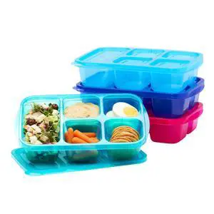 Easyboxes Stackable 5-Compartment Lunch Boxes, 8-Piece Set | Reusable, BPA-Free, Meal Prep, Patented Design, Microwave, Dishwasher & Freezer-Safe (Jewel Brights) Easyboxes Stackable 5-Compartment Lunch Boxes, 8-Piece Set | Reusable, BPA-Free, Meal Prep, Patented Design, Microwave, Dishwasher & Freezer-Safe (Jewel Brights)
