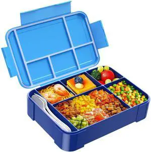 Bento Lunch Box for Kids - 1450ml Leakproof Kids Bento Box 6 Compartments Toddler Lunch boxes with Silverware for Back to School, Reusable LunchBox Snack Container for Daycare Bento Lunch Box for Kids - 1450ml Leakproof Kids Bento Box 6 Compartments Toddler Lunch boxes with Silverware for Back to School, Reusable LunchBox Snack Container for Daycare