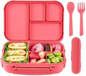 Lunch Box Kids,Bento Box Adult,Leakproof Lunch Containers for Adults/Kids/Toddler,1200ML-4 Compartments bento Lunch box with Utensil,Microwave & Dishwasher & Freezer Safe (Pink Berry) Lunch Box Kids,Bento Box Adult,Leakproof Lunch Containers for Adults/Kids/Toddler,1200ML-4 Compartments bento Lunch box with Utensil,Microwave & Dishwasher & Freezer Safe (Pink Berry)