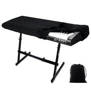 61 Keys Piano Keyboard Dust Cover, Music Stretchy Electronic DirtProof Keyboard Cover With Durable Elastic & Cord Lock Must Have Piano Accessories, Black 61 Keys Piano Keyboard Dust Cover, Music Stretchy Electronic DirtProof Keyboard Cover With Durable Elastic & Cord Lock Must Have Piano Accessories, Black