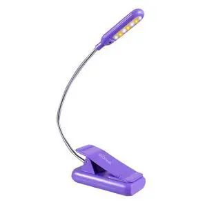 Rechargeable Book Light for Reading in Bed Kids, 7 LED Reading Light with 9-Level Warm Cool White Daylight, Eye Care Lamp with Power Indicator for Bookworms (Dark Purple) Rechargeable Book Light for Reading in Bed Kids, 7 LED Reading Light with 9-Level Warm Cool White Daylight, Eye Care Lamp with Power Indicator for Bookworms (Dark Purple)