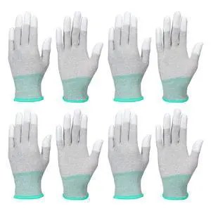 Anti Static Gloves, 4 Pairs ESD Gloves High Resistance Carbon Fiber Electrical Gloves for PC Building Repair Anti Static Gloves, 4 Pairs ESD Gloves High Resistance Carbon Fiber Electrical Gloves for PC Building Repair