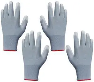 Anti-Static Work Gloves, High Resistance Nylon Vinyl Wrap Gloves with PU Coated, Universal Anti-Static Applicator Glove for PC Building, Mechanic, Warehouse Work (2Pairs) Anti-Static Work Gloves, High Resistance Nylon Vinyl Wrap Gloves with PU Coated, Universal Anti-Static Applicator Glove for PC Building, Mechanic, Warehouse Work (2Pairs)