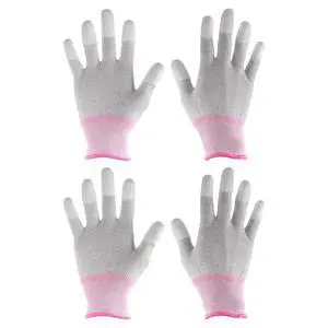 2 Pairs ESD Anti Static Gloves 19cm Thickened High Resistance Carbon Fiber Computer Gloves for PC Computer Electronics Installation and Repair(Small), Pink 2 Pairs ESD Anti Static Gloves 19cm Thickened High Resistance Carbon Fiber Computer Gloves for PC Computer Electronics Installation and Repair(Small), Pink