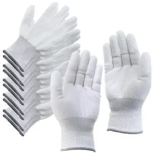 6 Pairs 20-22cm White Nylon Antistatic Gloves Work Gloves Non Slip Construction Gloves for Inspections Photo Maintenance Work 6 Pairs 20-22cm White Nylon Antistatic Gloves Work Gloves Non Slip Construction Gloves for Inspections Photo Maintenance Work