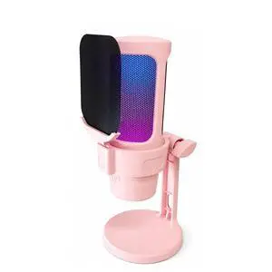 Gaming Microphone Pink, VCOM USB Mic for Podcasts Videos, Streaming, Condenser Mic with Quick Mute, Desktop Stand, Pop Filter, RGB Indicator, Shock Mount, Rotate gain Button, Compatible with PS4/5/PC Gaming Microphone Pink, VCOM USB Mic for Podcasts Videos, Streaming, Condenser Mic with Quick Mute, Desktop Stand, Pop Filter, RGB Indicator, Shock Mount, Rotate gain Button, Compatible with PS4/5/PC