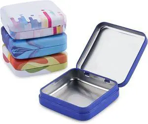 Lens Cleaning Accessory Tin Box Containers with Hinge Lids, Pack of 4 Lens Cleaning Accessory Tin Box Containers with Hinge Lids, Pack of 4