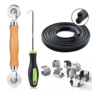Screen Repair Kit, 4-in-1 Screen Tool for Window Mesh Repair | Bearing Steel Roller+0.14inx32ft Spline+8Clips+Remove Hook+for Window Mesh, Patio and RV Mesh Replacement Screen Repair Kit, 4-in-1 Screen Tool for Window Mesh Repair | Bearing Steel Roller+0.14inx32ft Spline+8Clips+Remove Hook+for Window Mesh, Patio and RV Mesh Replacement