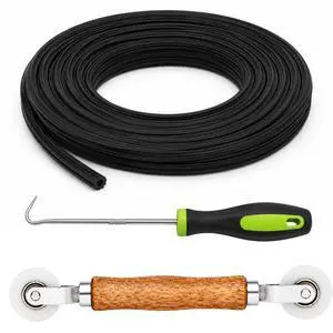 3-in-1 Window Screen Tool Kit Including Roller Tool,0.14" x 32.8FT Window Screen Spline with Spline Removal Hook,Screen Rubber Spline Fits 0.12"-0.16" Grooves for Window Screens & Screen Doors 3-in-1 Window Screen Tool Kit Including Roller Tool,0.14" x 32.8FT Window Screen Spline with Spline Removal Hook,Screen Rubber Spline Fits 0.12"-0.16" Grooves for Window Screens & Screen Doors