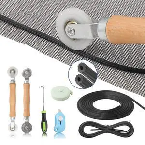 Window Screen Door Repair Kit Include Window Screens Mesh 48"x118" with All Tools in Window Screen Replacement(2pcs Screen Rollers, Screen splines, Hook, Utility Knife and Ruler), Yolovit Window Screen Door Repair Kit Include Window Screens Mesh 48"x118" with All Tools in Window Screen Replacement(2pcs Screen Rollers, Screen splines, Hook, Utility Knife and Ruler), Yolovit
