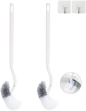 2 Pack Curved Toilet Bowl Brush Without Holder for Bathroom, Compact Toilet Brush Durable Under The Rim Household Deep Cleaning Brushes (White Toilet Brush Without Holder) 2 Pack Curved Toilet Bowl Brush Without Holder for Bathroom, Compact Toilet Brush Durable Under The Rim Household Deep Cleaning Brushes (White Toilet Brush Without Holder)