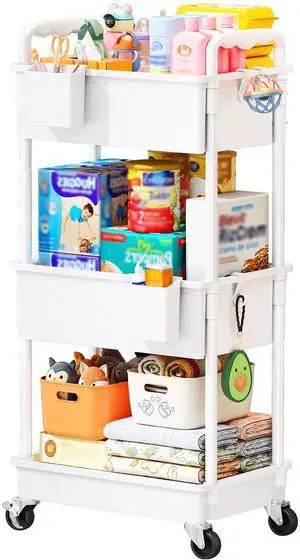 Baby Diaper Caddy Cart,3 Tier Rolling Diaper Cart for Nursery,White | Large Capacity & Easy Assemble Diaper Storage Organizer with Lockable Wheels for Newborn, New Mom, Baby Girl Boy Essentials Baby Diaper Caddy Cart,3 Tier Rolling Diaper Cart for Nursery,White | Large Capacity & Easy Assemble Diaper Storage Organizer with Lockable Wheels for Newborn, New Mom, Baby Girl Boy Essentials