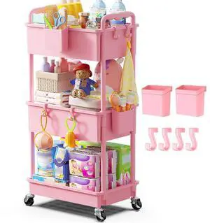 Diaper Cart with Lockable Wheels and Easy Assembly, 3 Tier Pink | Rolling Cart for Baby Nursery Storage, Sturdy Ample Diaper Caddy Organizer for Baby Girl, Boy, New Mom, Newborn Essentials Diaper Cart with Lockable Wheels and Easy Assembly, 3 Tier Pink | Rolling Cart for Baby Nursery Storage, Sturdy Ample Diaper Caddy Organizer for Baby Girl, Boy, New Mom, Newborn Essentials