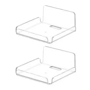 2 Pack Clear Acrylic Floating Shelves, Wall Mounted, No Drill, Space Saving, Transparent, Secure Mounting, Easy Installation, Cable Management, Bathroom Office Home 2 Pack Clear Acrylic Floating Shelves, Wall Mounted, No Drill, Space Saving, Transparent, Secure Mounting, Easy Installation, Cable Management, Bathroom Office Home