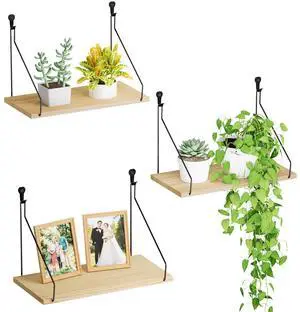 Elevate Your Space with Rustic Wood Floating Shelves Set of 3- Perfect for Bedroom, Living Room, Bathroom, and Kitchen Decor - Easy Installation, No Drilling Needed! Elevate Your Space with Rustic Wood Floating Shelves Set of 3- Perfect for Bedroom, Living Room, Bathroom, and Kitchen Decor - Easy Installation, No Drilling Needed!