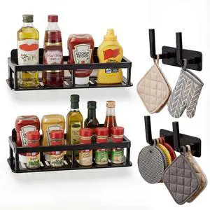 2pc Wall Mounted Floating Shelf, Detachable Storage Rack,No Drill Shelves for Wall,Floating Shelves Damage-Free Expand Walls Space for Living Room Kitchen Bathroom (4, Black) 2pc Wall Mounted Floating Shelf, Detachable Storage Rack,No Drill Shelves for Wall,Floating Shelves Damage-Free Expand Walls Space for Living Room Kitchen Bathroom (4, Black)