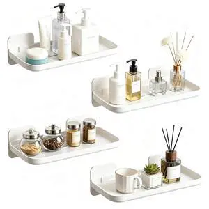 4 Pack Floating Shelves for Wall, Self Adhesive Small Shelf, No Drill Adhesive Wall Shelf, Floating Shelves Damage-Free Expand Walls Space for Living Room Kitchen Bathroom (White) 4 Pack Floating Shelves for Wall, Self Adhesive Small Shelf, No Drill Adhesive Wall Shelf, Floating Shelves Damage-Free Expand Walls Space for Living Room Kitchen Bathroom (White)