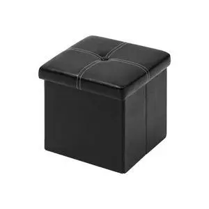 Storage Ottoman Cube, 11.8" Faux Leather Footrest Chest,Black | Foldable Small Ottoman with Storage, Square Foot Rest Padded Seat Coffee Table, for Dorm Living Room Storage Ottoman Cube, 11.8" Faux Leather Footrest Chest,Black | Foldable Small Ottoman with Storage, Square Foot Rest Padded Seat Coffee Table, for Dorm Living Room