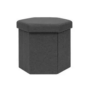 Storage Ottoman Cube Hexagonal Pouf Ottomans, Foot Rest Seat for Sofa Footrest Entryway Shoe Footstool for Living Room/Bedroom/Entrway Linen Grey 16.93"x15"x15" Storage Ottoman Cube Hexagonal Pouf Ottomans, Foot Rest Seat for Sofa Footrest Entryway Shoe Footstool for Living Room/Bedroom/Entrway Linen Grey 16.93"x15"x15"