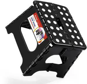 Collapsible Step Stool 7.5 Inch, Small Folding Stool, 176 lbs, Black | Lightweight Foldable Step Stool for Kids and Adults with Handle, for Kitchen, Bathroom, Car, and Compact Home Storage Collapsible Step Stool 7.5 Inch, Small Folding Stool, 176 lbs, Black | Lightweight Foldable Step Stool for Kids and Adults with Handle, for Kitchen, Bathroom, Car, and Compact Home Storage