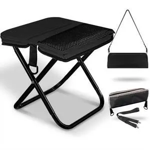 Foldable Backpack Stool, Portable Stool & Pocket Chair for Camping Hiking, 220LBS Capacity Ultralight Collapsible Seat, Quick Setup for Fishing Travel Outdoor Activities(Black) Foldable Backpack Stool, Portable Stool & Pocket Chair for Camping Hiking, 220LBS Capacity Ultralight Collapsible Seat, Quick Setup for Fishing Travel Outdoor Activities(Black)