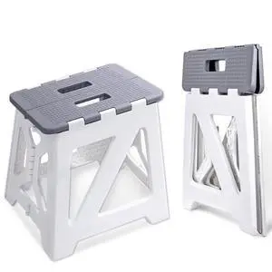 Foldable Step Stool (1 Pack), 12.9 Tall up to 300 lb Sturdy Plastic Folding Step Stool for Adults Kitchen Bathroom, Portable Small Stool Travel Foot Stool, Folding Stool for Home & Outdoor Use Gray Foldable Step Stool (1 Pack), 12.9 Tall up to 300 lb Sturdy Plastic Folding Step Stool for Adults Kitchen Bathroom, Portable Small Stool Travel Foot Stool, Folding Stool for Home & Outdoor Use Gray