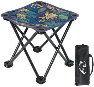 Portable Folding Camping Stool Outdoor Camping Lightweight Samll Chair for Fishing Hiking Gardening and Beach with Carry Bag (Medium Blue -1) Portable Folding Camping Stool Outdoor Camping Lightweight Samll Chair for Fishing Hiking Gardening and Beach with Carry Bag (Medium Blue -1)