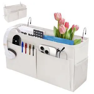 Bedside Caddy Organizer with Fixed Straps, Bunk Bed Caddy ideal for Home, Bunk Bed, Dorm, Hospital, Crib, Versatile Bedside Storage Solution (Beige) Bedside Caddy Organizer with Fixed Straps, Bunk Bed Caddy ideal for Home, Bunk Bed, Dorm, Hospital, Crib, Versatile Bedside Storage Solution (Beige)