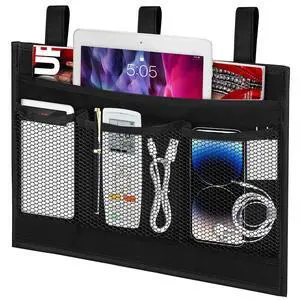 Bedside Caddy Storage Organizer, Hanging Storage Bag Pocket | Bunk/Hospital Beds, College Dorm Organizer for Remotes Phone,College Dorm,Camp,Bed Rails(4 Pockets),Black Bedside Caddy Storage Organizer, Hanging Storage Bag Pocket | Bunk/Hospital Beds, College Dorm Organizer for Remotes Phone,College Dorm,Camp,Bed Rails(4 Pockets),Black