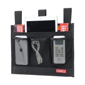 Hanging Bedside Caddy, Bedside Storage Organizer for Magazine, Phone, Remote control (Classic4 Pockets-Black) Hanging Bedside Caddy, Bedside Storage Organizer for Magazine, Phone, Remote control (Classic4 Pockets-Black)