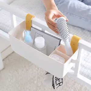 Bedside Hanging Caddy, Plastic Hanging Storage Shelf Holder Organizer for Phone Glasses Bottle Office Supplies in Dorm Room Bathroom Camper Rv - White (Caddy) Bedside Hanging Caddy, Plastic Hanging Storage Shelf Holder Organizer for Phone Glasses Bottle Office Supplies in Dorm Room Bathroom Camper Rv - White (Caddy)