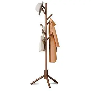 8-Hook Freestanding Coat Rack 3 Heights Safe Round Tips Brown | Smooth Round Tips Prevent Slipping,Tool-Free Assembly,Holds Clothes Hats Handbags,Ideal for Entryway Bedroom Hallway Office 8-Hook Freestanding Coat Rack 3 Heights Safe Round Tips Brown | Smooth Round Tips Prevent Slipping,Tool-Free Assembly,Holds Clothes Hats Handbags,Ideal for Entryway Bedroom Hallway Office