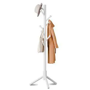 8-Hook Freestanding Coat Rack 3 Heights Safe Round Tips White | Smooth Round Tips Prevent Slipping,Tool-Free Assembly,Holds Clothes Hats Handbags,Ideal for Entryway Bedroom Hallway Office 8-Hook Freestanding Coat Rack 3 Heights Safe Round Tips White | Smooth Round Tips Prevent Slipping,Tool-Free Assembly,Holds Clothes Hats Handbags,Ideal for Entryway Bedroom Hallway Office