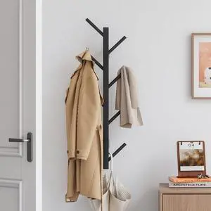 Coat Rack Wall Mount,Bamboo Vertical Hat Rack for Wall,Wall Coat Tree,Coat Hanger,Floating Coat Rack for Hats,Jackets,Bags,Entryway Bedroom (Black) Coat Rack Wall Mount,Bamboo Vertical Hat Rack for Wall,Wall Coat Tree,Coat Hanger,Floating Coat Rack for Hats,Jackets,Bags,Entryway Bedroom (Black)